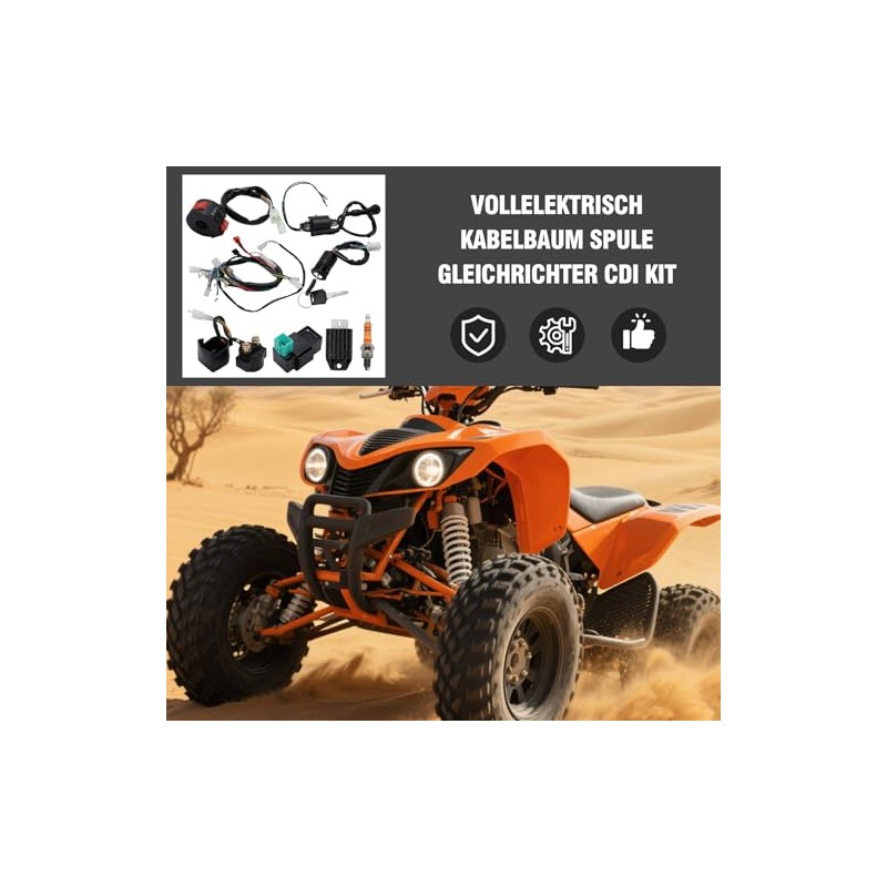 Full Electric Wiring Harness Coil Rectifier CDI Kit, Replacement for