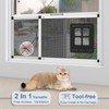Adjustable Ventilated Pet Door for Window 31.7"-39.3" Wide, White Aluminum