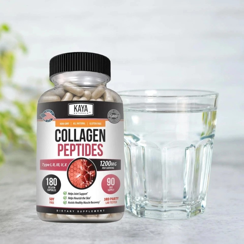 Kaya Naturals Collagen Complex 180 Count Capsules for Anti-Aging Hair