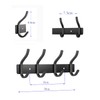 MEIJO Stainless Steel Coat Hook, Wall Coat Hook with 4