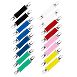 Trounistro 16 Pieces Elastic Mitten Clips Stainless Steel Gloves Caps Clips for Kids Boys Girls and Adults (Color set 2)
