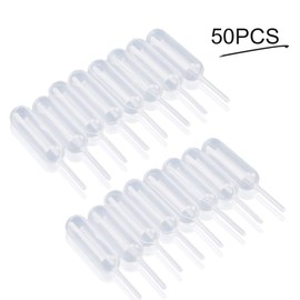 moveland 4ml Plastic Cupcake Pipettes Squeeze Syringes, 50 Pcs Disposable Liquid Injectors Squeeze Transfer Dropper for Strawberries Cupcakes Desserts