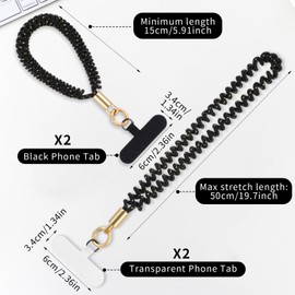 Mabor 2 Pcs Phone Lanyard Elastic Wrist Strap With Tab Wristlet Bracelet Universal Chain Wristlet Anti Theft Cute Lanyard Keys Phone Accessories Travel