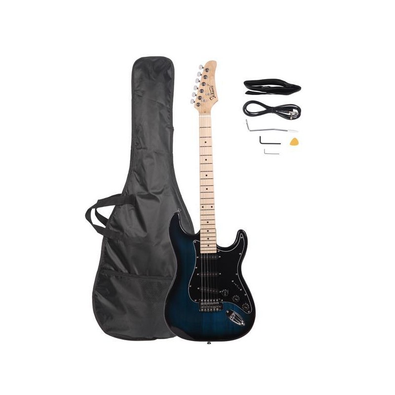 Glarry GST Stylish Electric Guitar Kit with Black Pickguard Dark