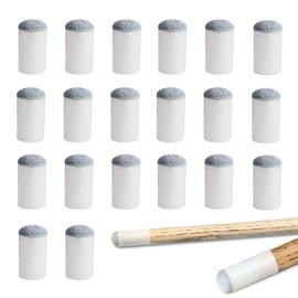 Billiard Cue Tips, Pack of 20 Pool Cue Tips, Replacement Slip-On Snooker Cue Tips, 13 mm Billiard Snooker Pool Table Accessories, Pool Pool Cue Replacement Tips Accessories for Snooker Pool Cues