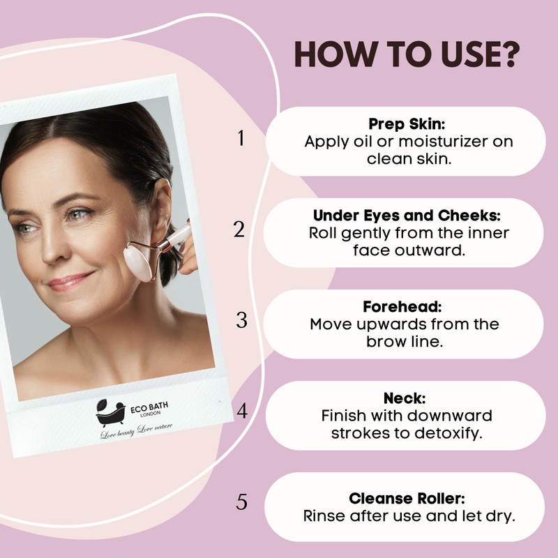 Eco Bath London Jade Face Roller - Rose Quartz