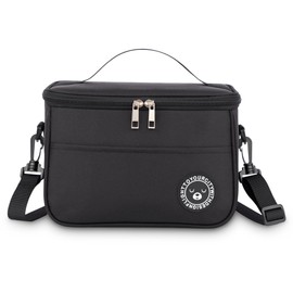 BEHONA Lunch Bag for Men & Women 6.4L, Cooler Bag, Lunch Box Bag, Insulated Lunch Bag, Cool Bag, Lunchbox Tote Bags (Black - 6.4L)