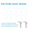 VILLCASE 20pcs Picture Hanging Rail Hooks, Picture Rail Hanger Picture