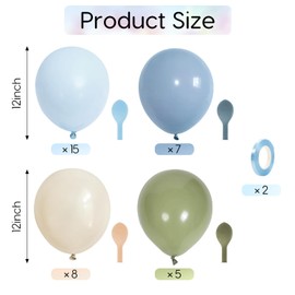 Sage Green Balloons 12 Inch, 35 PCS Birthday Balloons, Birthday Decorations for Men Women, Latex Baloons for Birthday Wedding Bridal Baby Shower Party Decorations