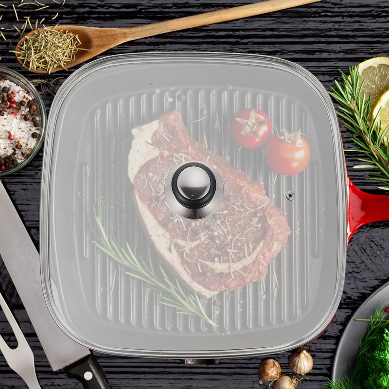 UPKOCH 12.2 Inch Tempered Glass Kitchen Pot Lid with Handle