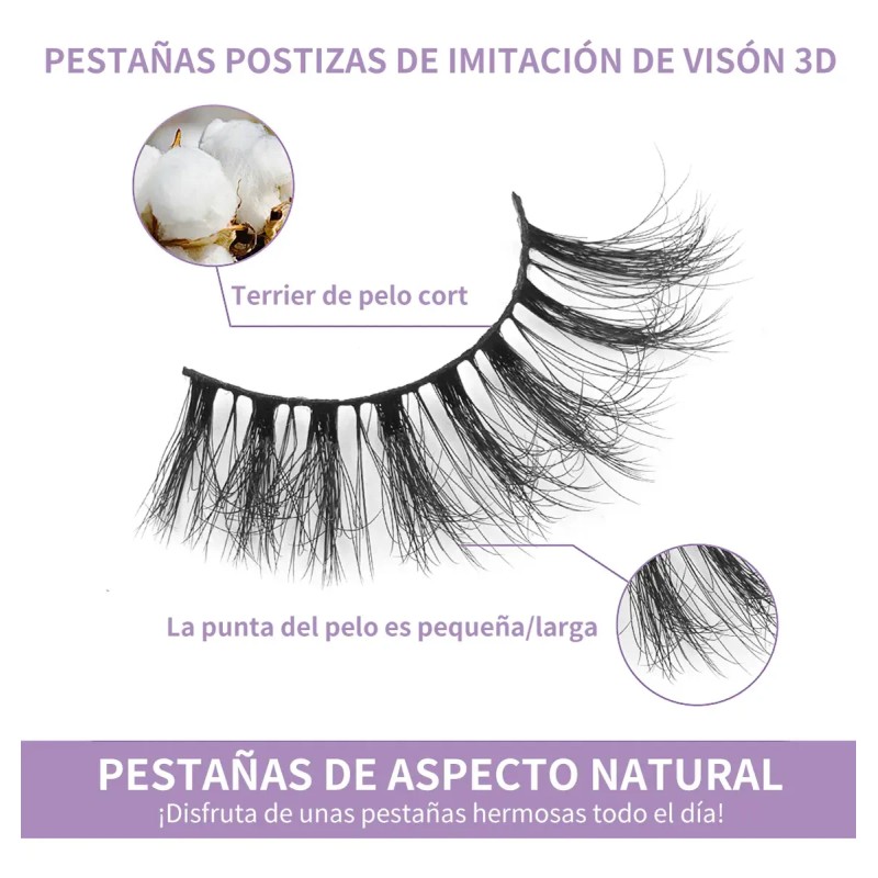 20 Pares De Pestañas Postizas 3d Mixtas Visón Hecho Mano