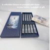 5 Pairs 316 Stainless Steel Metal Chopsticks - 9.5" Non-Slip