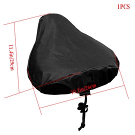 LUTER Waterproof Bike Seat Cover with Drawstring, Protective Water Resistant Bicycle Saddle Rain Dust Cover (Black)
