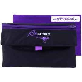 The RooSport Magnetic Running Pouch - Magnetic Pocket to Hold Cell Phone, Wallet, Earphones - Securely Carry Essentials While Running - Magnetic Closure for Convenience - Purple, Small