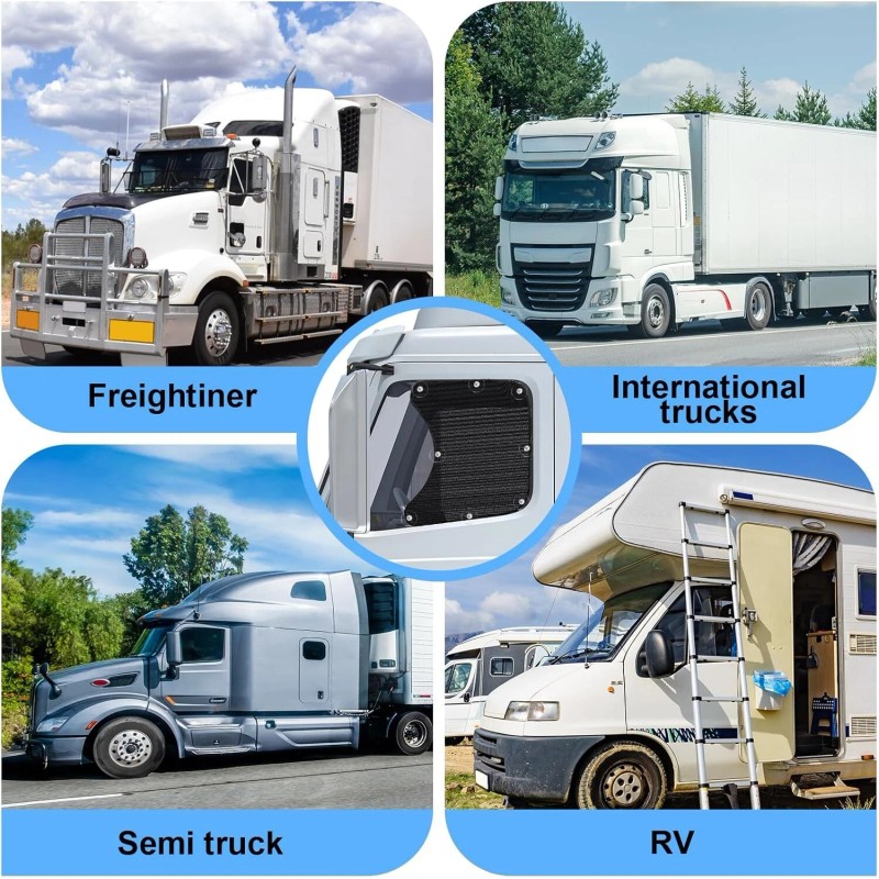 2Pcs For Semi-Truck Car Side Window Sun Shade Cover Shield