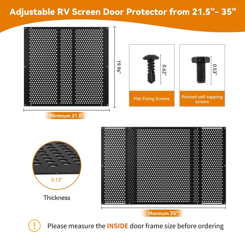 RVZONE RV Screen Door Protector Adjusts from 21.5"- 35", RV