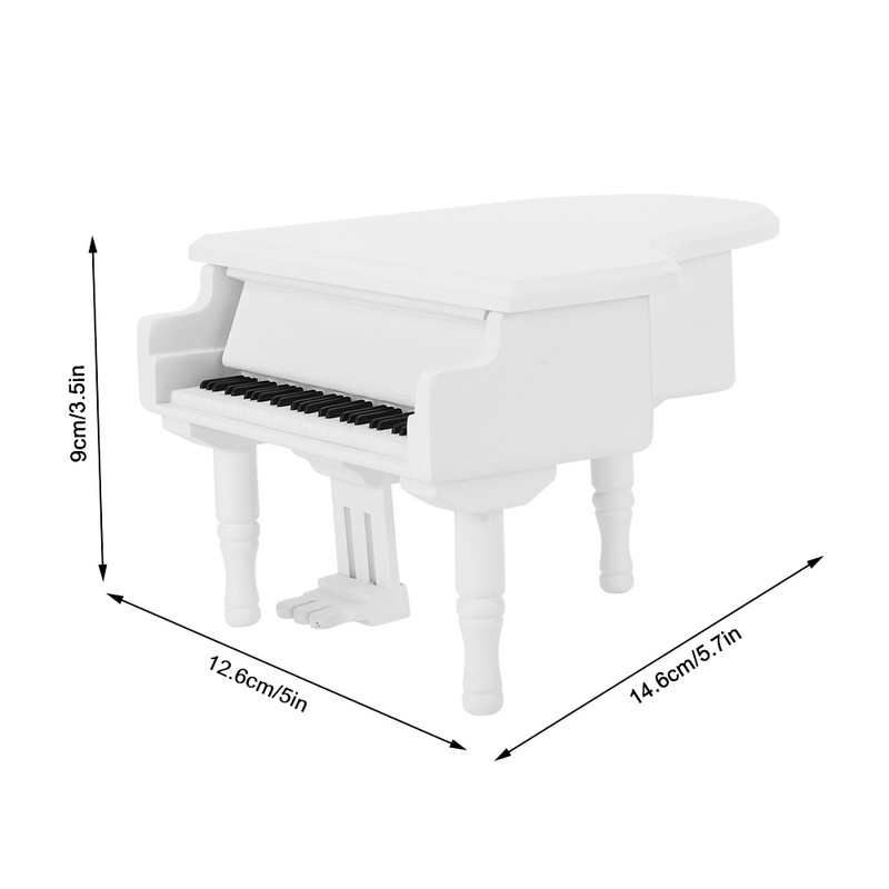 Wood Piano Model Music Box Jewelry Storage Musical Boxes with