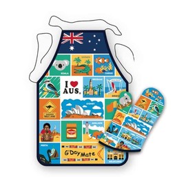 I Love Aus Apron and Oven Mitt