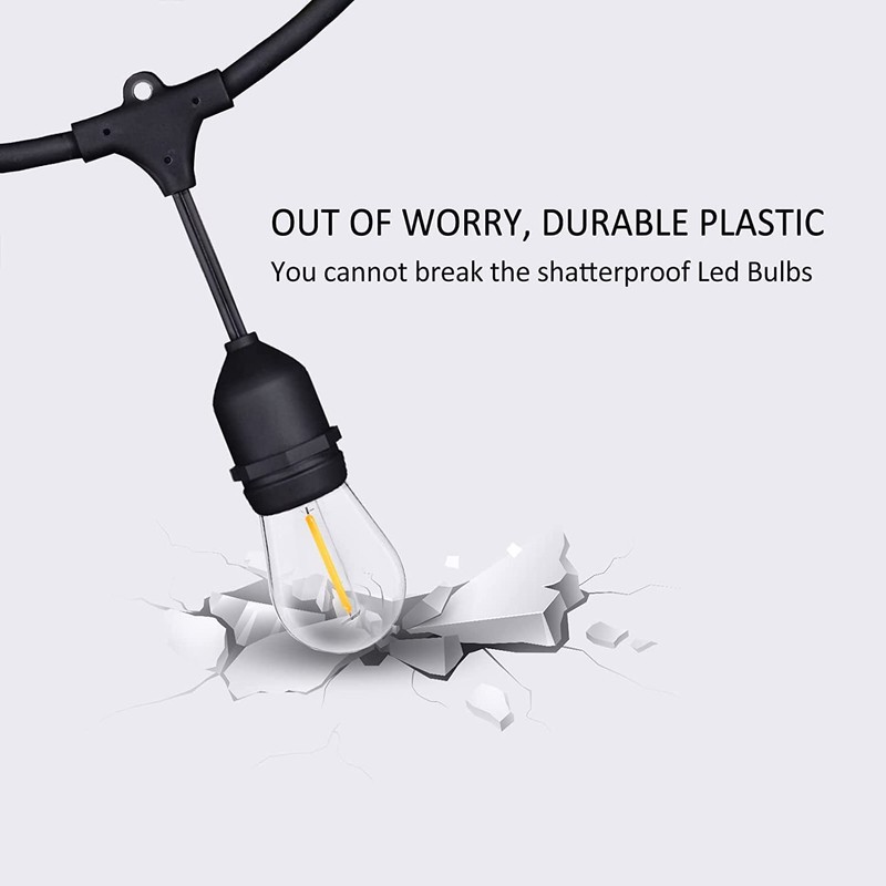 120 FT Outdoor String Lights LED Waterproof with 40 Shatterproof