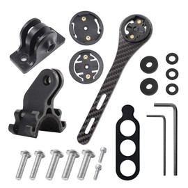 Carbon Fibre Integrated Bicycle Computer GPS Mount for Wahoo, Garmin, Bryton, GIT, Mounts for Action Cameras and Light, Bicycle Computer Handlebar (Set 1)