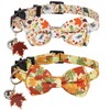 HSIGIO Fall Cat Collar with Bells, Breakaway Thanksgiving Cat Bowtie