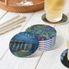 Absorbent Ceramic Coasters for Drinks with Cork Base Art Coasters