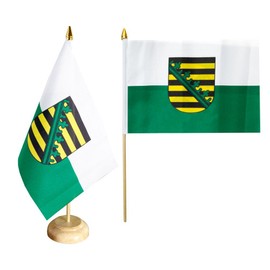 Flaggenfritze Table Flag Germany Saxony + Free Sticker