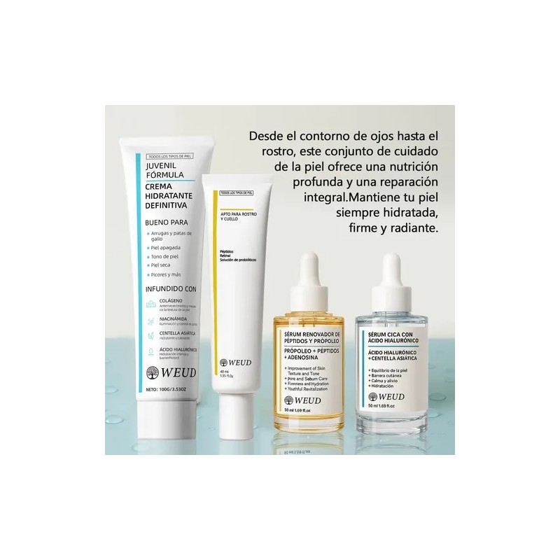Weud Kit Antiarrugas Serum Hidratante Crema Ojos Colágeno