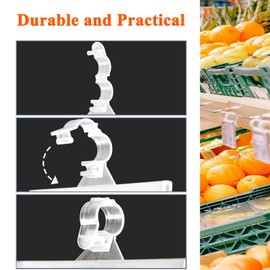 Plastic Price Tag Holder Upgraded - Clear Label Holders for Wire Shelf Retail Price Storage Bins, Merchandise Sign Display Holder for Supermarket Shop Office Home 10 Pieces