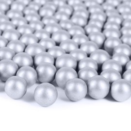 Galashield Silver Marbles for Vases | Glass Marbles Bulk Vase Fillers | Glass Beads for Vases, Round Marble 1lb, (Approx. 80 pcs)