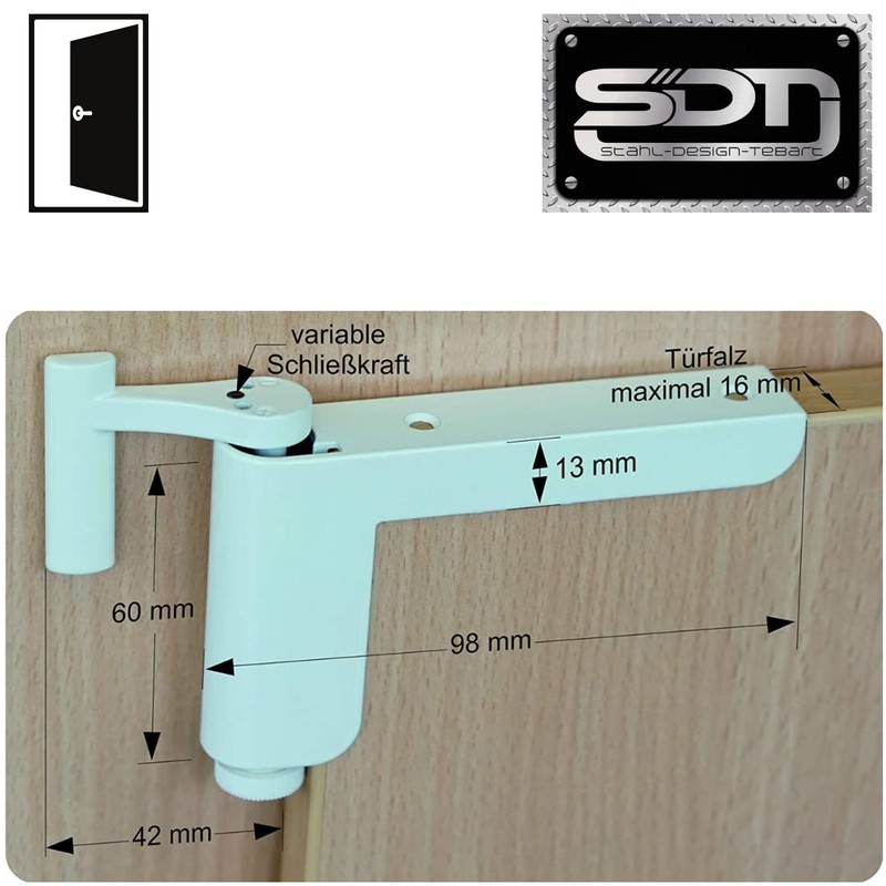 ClipClose Door Closer / Mini Door Closer in Silver, Easy