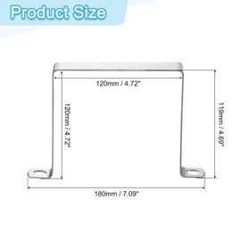 sourcing map 1Pcs U Shaped Connector Bracket, 120x20mm 304 Stainless Steel Pipe Strap Clamps for Door Shed Closed Bar Holder Strut Channel