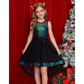 GRACE KARIN Teen Girls Sequin Party Formal Dresses for Girl Graduation Father and Daughter Dance Prom Dress Size 12-14