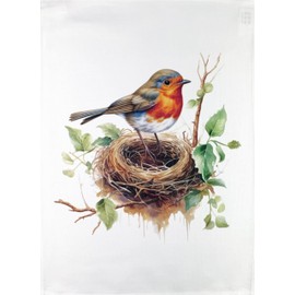 Half a Donkey Robins Nest large cotton tea towel