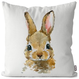 VOID Hase Tiere Kinder Tierbaby Kissenbezug 70x70 Kissenhülle Polyester Zierkissen Couchkissen Ostern Osterdeko Deko, Kissen Größe:70 x 70 cm
