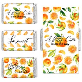 90 Pieces Little Cutie Candy Wrappers So Sweet Little Cutie Baby Shower Decorations Fruit Orange Candy Stickers Wedding Supplies Summer Sweet Parties