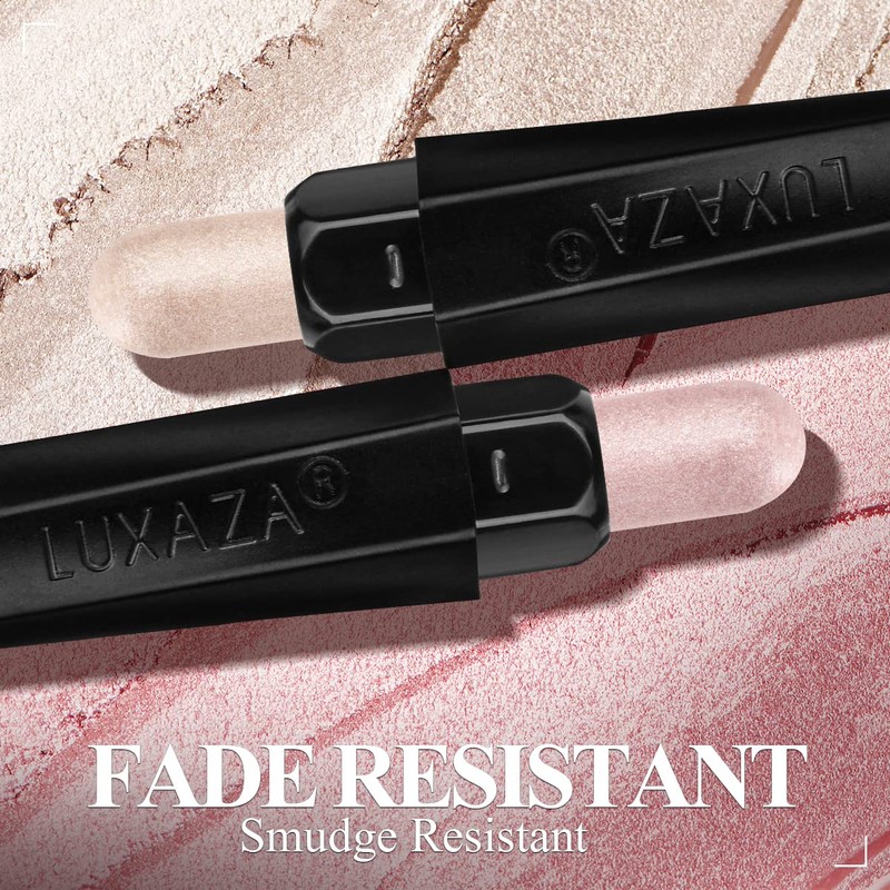 LUXAZA 3PCS Cream Eyeshadow Stick Matte Shimmer Waterproof Long-lasting Crease-proof