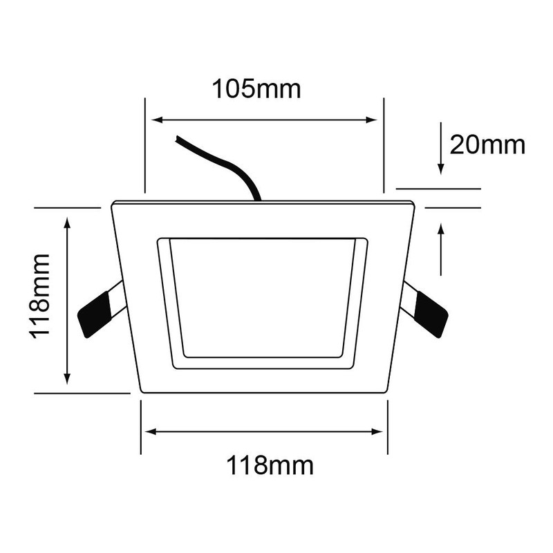 Tecnolite Lámpara LED Empotrado, Lámpara LED Empotrable Cuadrada, 6 W,