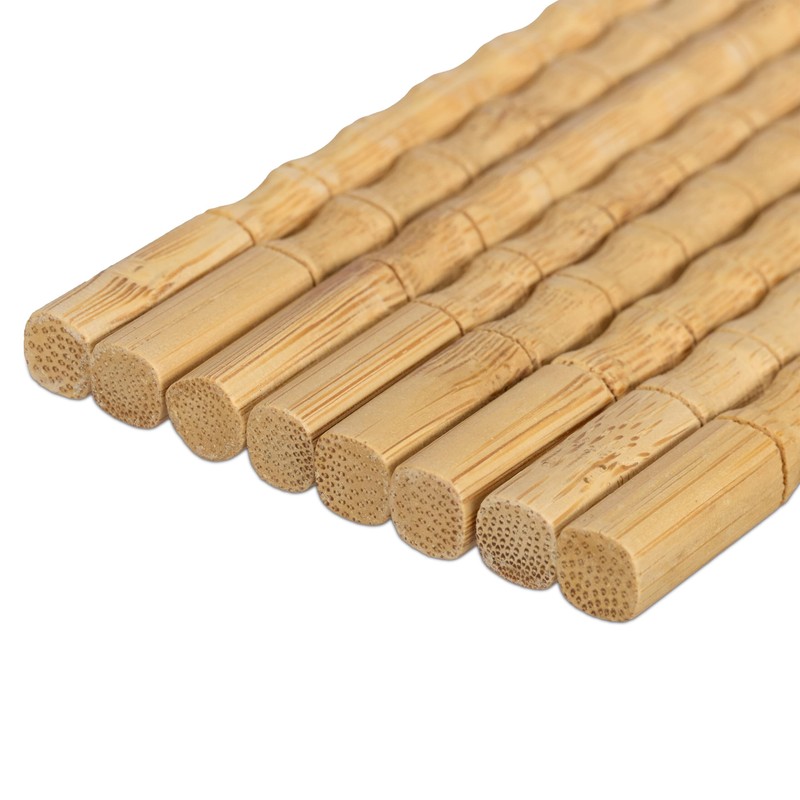 Relaxdays 50 Pairs Bamboo Chopsticks Length 24cm Reusable Sushi Sticks