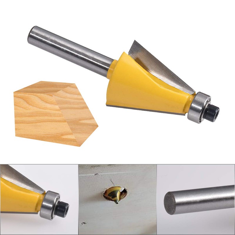 KATUR 15 Degree Chamfer and Bevel Edging Router Bit, Carbide