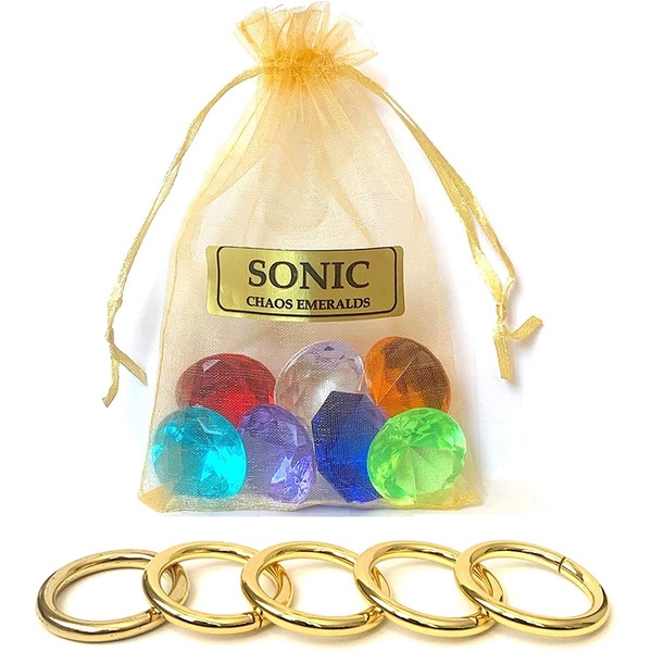 More Toys SONIC - Seven Chaos Emeralds Gems & Five