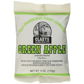 Claey's, Old Fashioned Hard Candy Green Apple, 6 Ounce Bag - SET OF 3