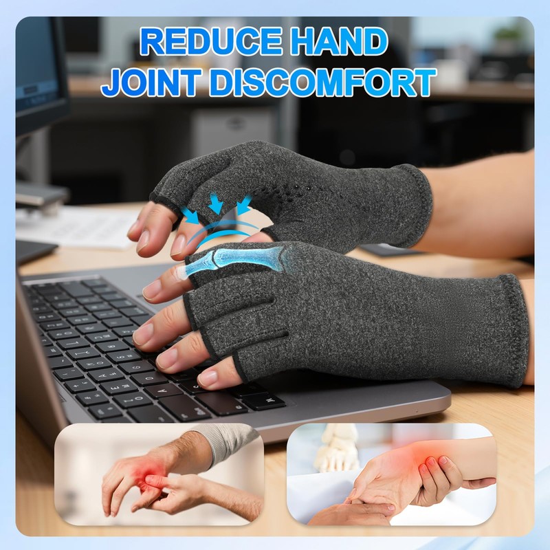 DRNAIETY 2 Pairs Arthritis Compression Gloves- for Hand Arthritis, Carpal