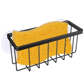 kickic Sponge Holder for Kitchen Sink,Kitchen Sponge Holder,Sink Caddy for Sponges,Soap(Black)