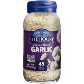 Litehouse Organic Freeze Dried Garlic - Substitute for Fresh & Minced Garlic, Jar Equal to 45 Garlic Cloves, Garlic Flakes, Non-GMO - 1.58 Oz, 6-Pack
