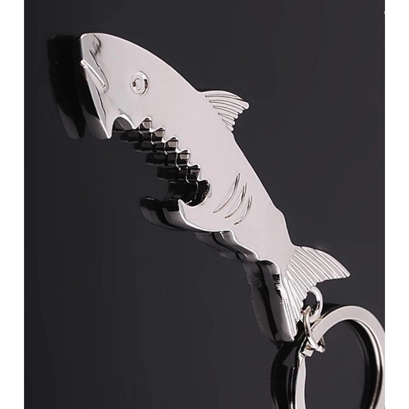 Sportigo ® Shark Keyring with Bottle Opener in Silver /