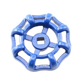 PZRT Cast Iron Outside Faucet Round Wheel Handle, Hose Bib Water Spigot 6x6mm, Blue
