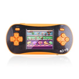 Handheld Game Player for Kids Adults- FAMILY POCKET RS16 Portable Classic Game Controller Built-in 260 Game 2.5 inch LCD Retro Arcade Video Game System Children's Birthday Gift (Orange)