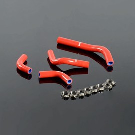 G-PLUS (Red) Silicone Radiator Coolant Tube Kit Clamps, Compatible with Honda CRF250 CRF250X CRF250R 2004 2005 2006 2007 2008 2009 2004-2009