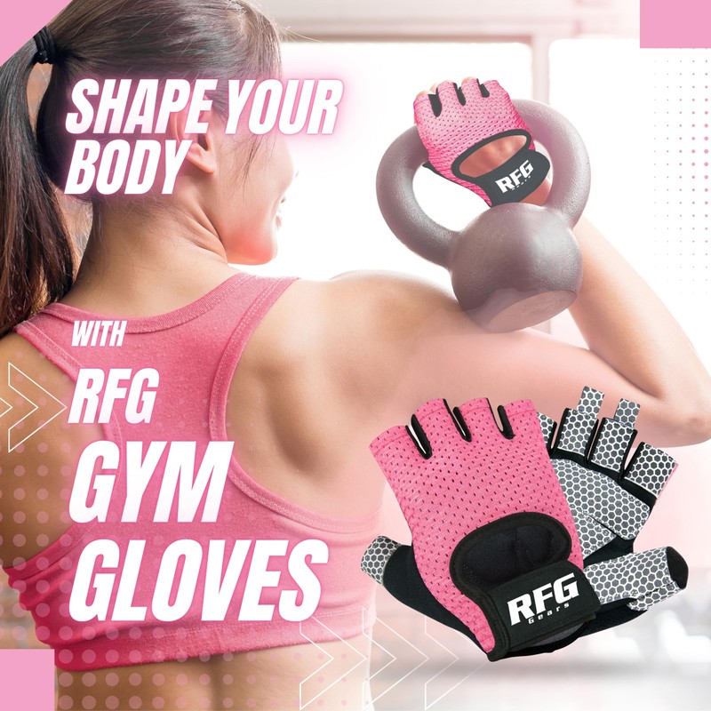 Repton Fitness Gears Gym Gloves with Wrist Strap, Weight Lifting